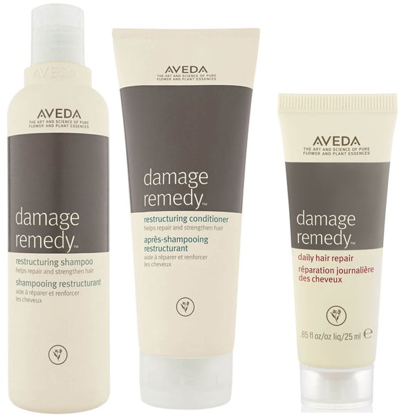 Aveda Damage Remedy Restructuring Shampoo and Conditioner Duo with Daily Hair Repair Sample -shampoo ja hoitoaine + näyte