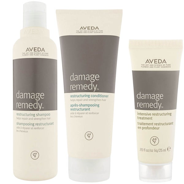 Aveda Damage Remedy Restructuring Shampoo & Conditioner Duo med Restructuring Treatment provförpackning