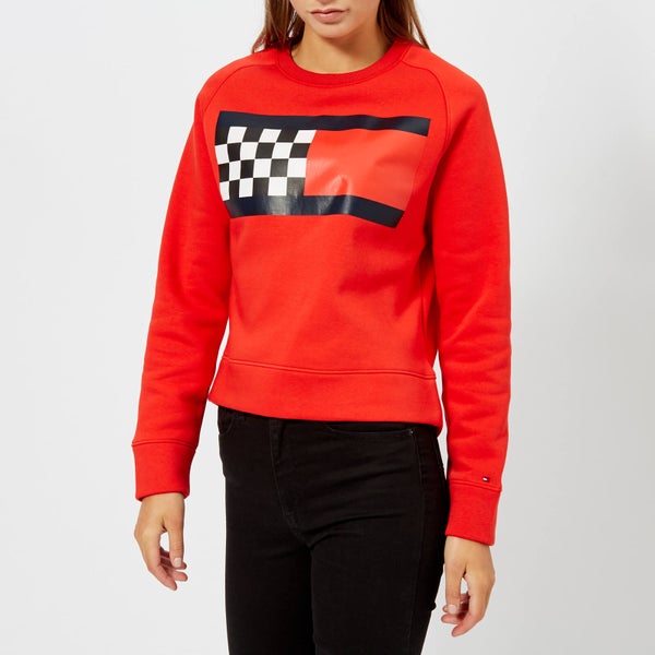 Tommy Hilfiger Women's Bia Crew Neck Pitt Sweatshirt - Red