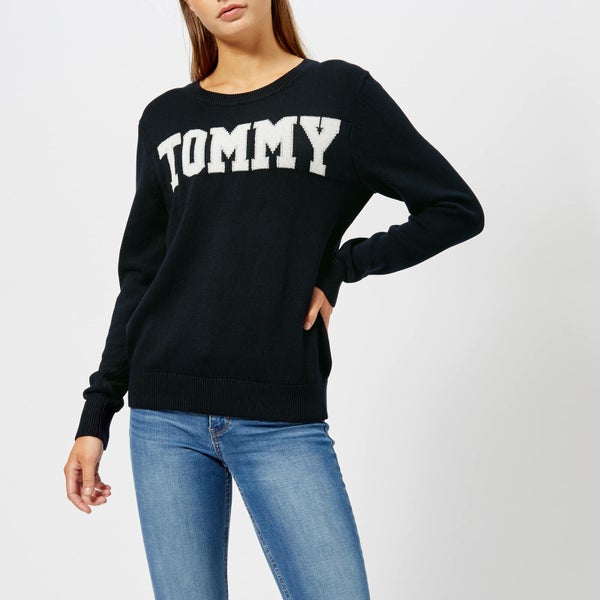 Tommy Hilfiger Women's Rachel Logo Crew Neck Sweatshirt - Navy