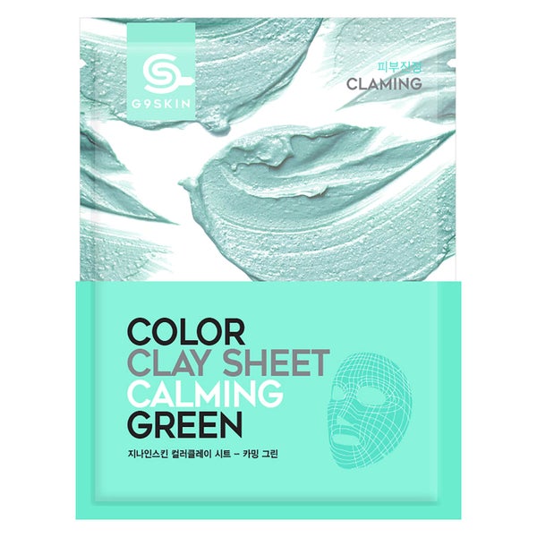Mascarilla de tela con arcilla de color de G9SKIN - Verde calmante 20 g