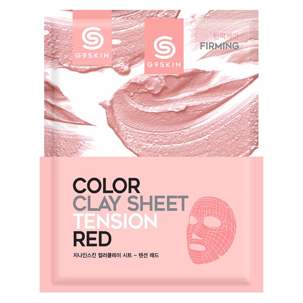 Mascarilla de tela con arcilla de color de G9SKIN - Rojo tensante 20 g