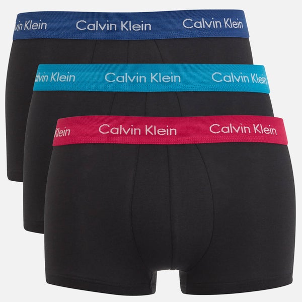 Calvin Klein Men's 3 Pack Trunk Boxer Shorts - Black/Seaway Black/Estate Blue Black