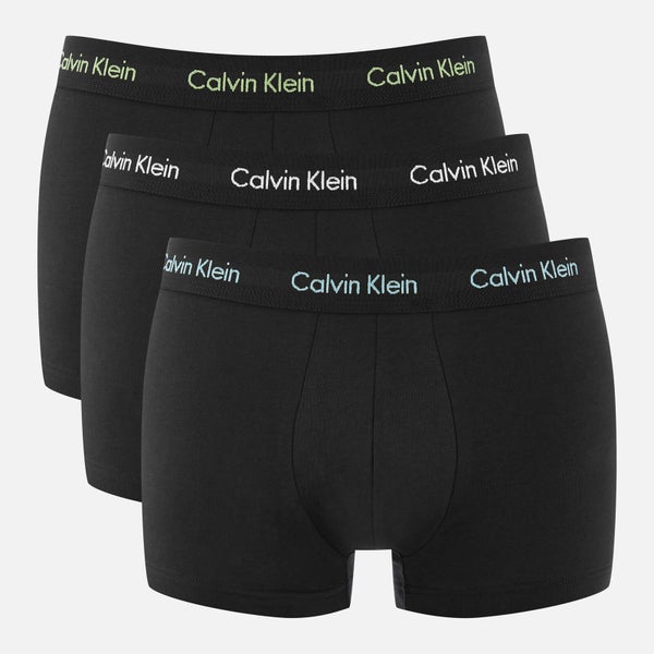 Calvin Klein Men's 3 Pack Trunk Boxer Shorts - Black/White Black Lafayete Black