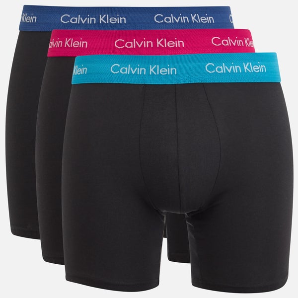 Calvin Klein Men's 3 Pack Boxer Brief - Black/Seaway Black/Estate Blue Black