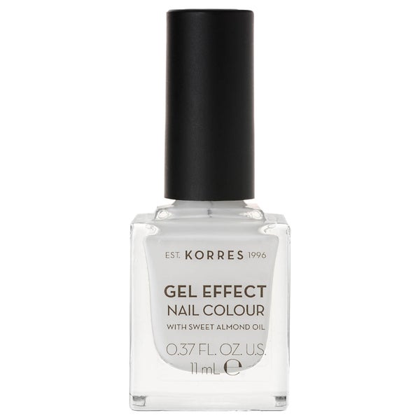KORRES Gel-Effect Sweet Almond Nail Colour - 01 Blanc White (コレス ジェル エフェクト スイート アーモンド ネイル カラー - 01 ブラン ホワイト) 11ml