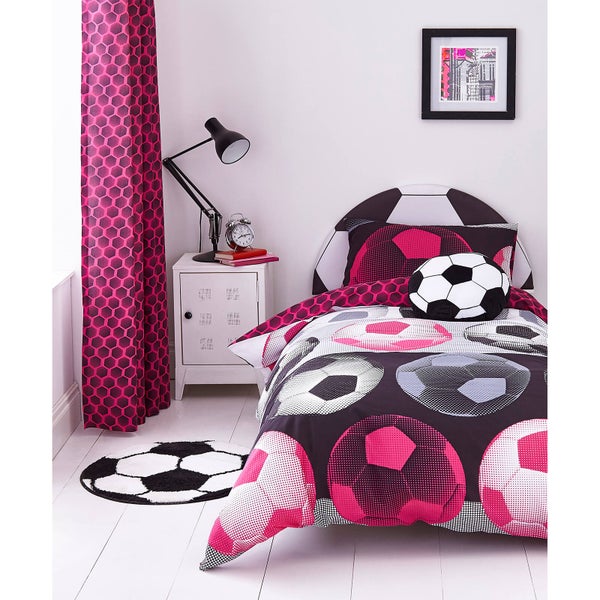 Catherine Lansfield Neon Football Duvet Set - Pink