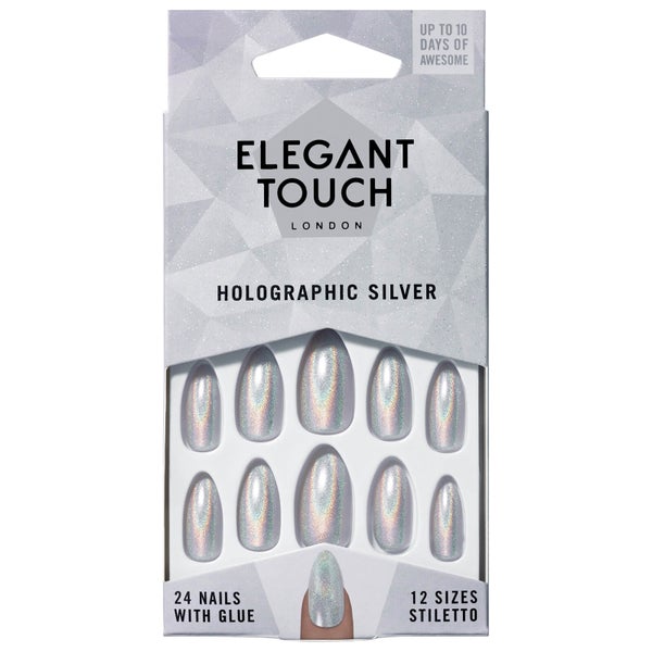 Elegant Touch Colour unghie finte - argento olografico