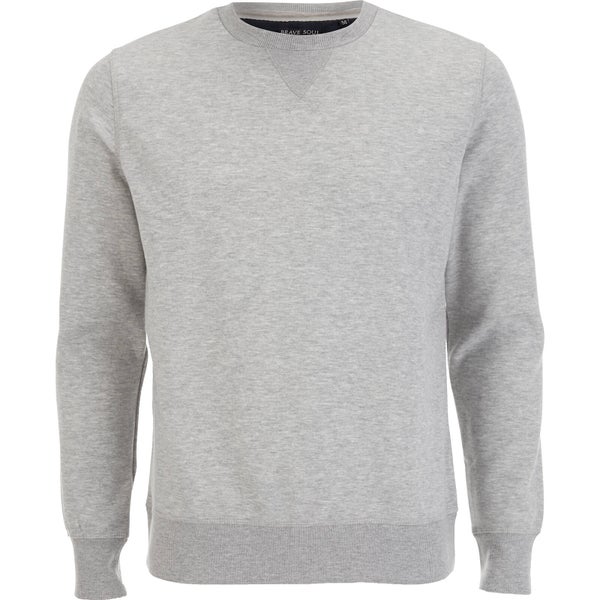 Brave Soul Men's Jones Sweatshirt - Light Grey Marl