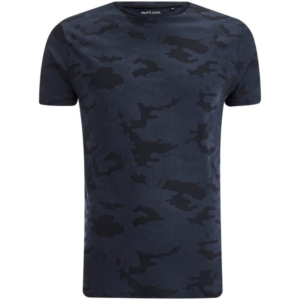 Brave Soul Men's Disguise Camo T-Shirt - Navy