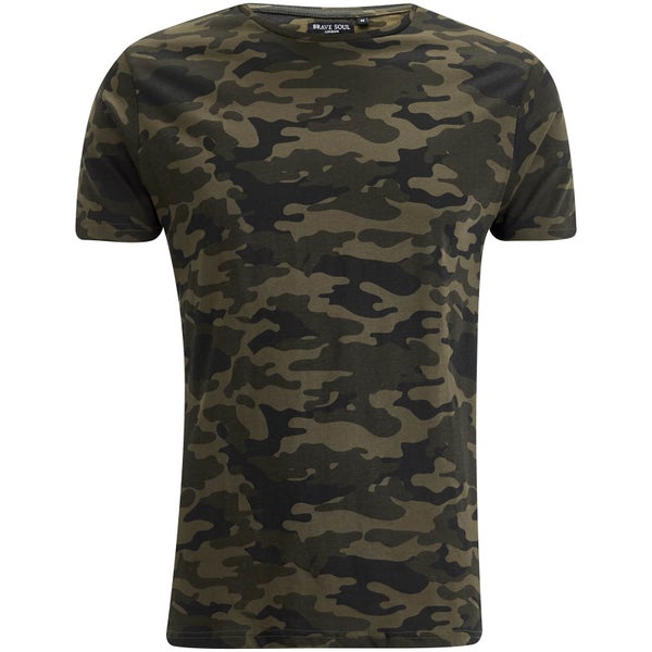 Brave Soul Men's Disguise Camo T-Shirt - Khaki