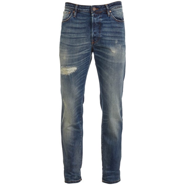 Jack & Jones Originals Men's Tim 790 Rip Slim Fit Jeans - Mid Wash