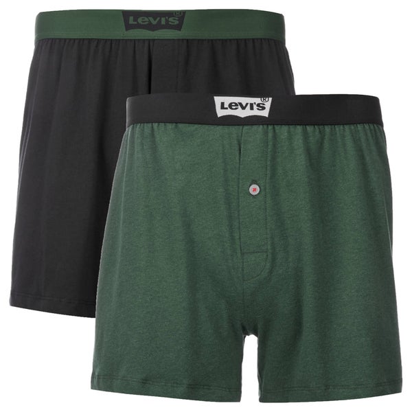 Levi's Men's Long Jersey 2 Pack Boxers - Dark Green