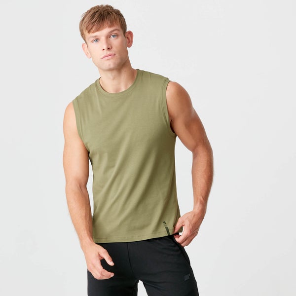 Luxe Classic Sleeveless T-Shirt - Light Olive - S