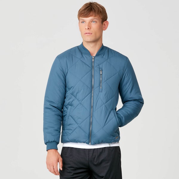 Pro-Tech Quilted Bomber Jacket - Petrol Blå - XS