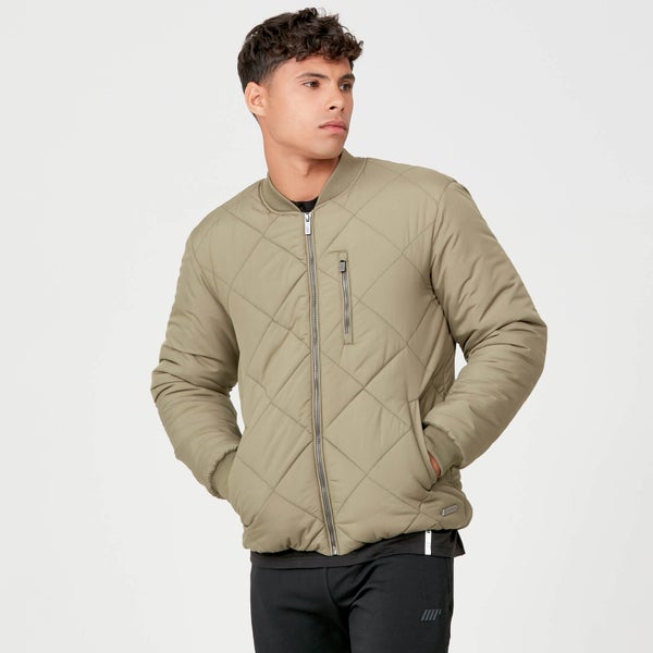 Pro-Tech Quilted Bomber Jacket - Light Olive - XS