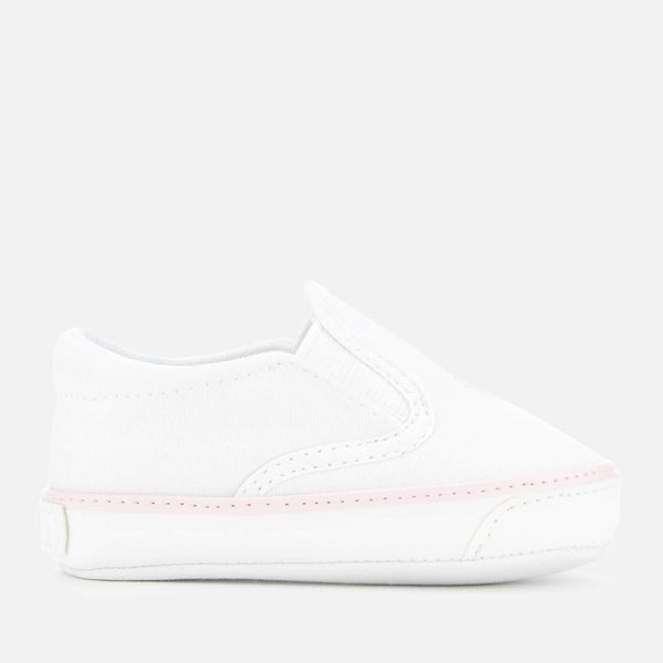 Polo Ralph Lauren Babies' Bal Harbour II Canvas Slip-On Trainers - White/Light Pink