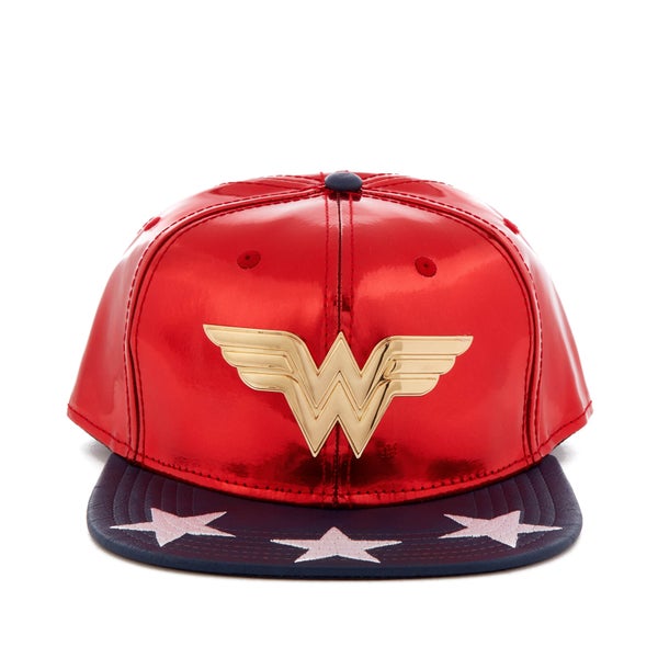 DC Comics Wonder Woman Men's Meal Icon Snapback Cap - Red