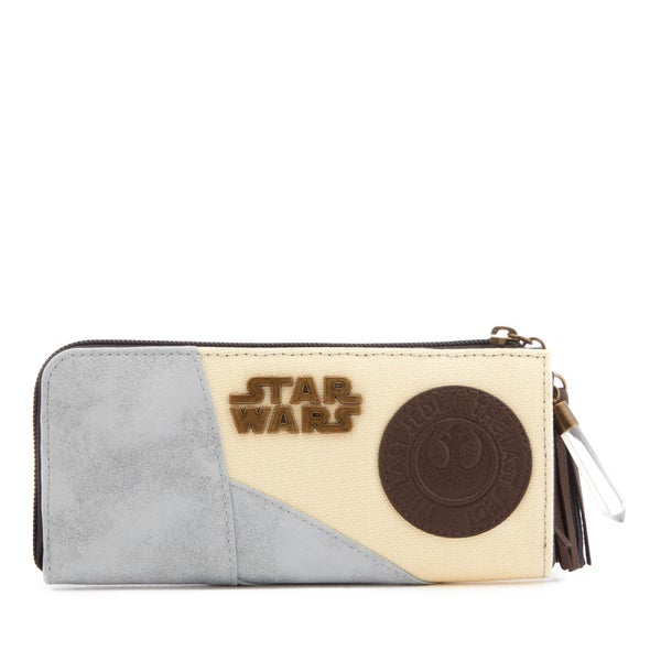 Star Wars Rey L-Zip Wallet with Badge and Charm - Grey