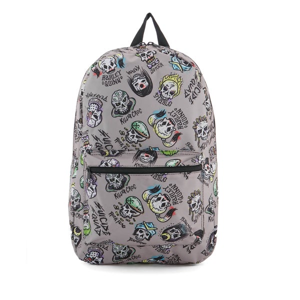 DC Comics Suicide Squad Skull Characters Backpack - Grey