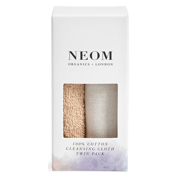 NEOM Organics London 100% Cotton Cleansing Cloth Twin Pack -puhdistusliinat, 2kpl