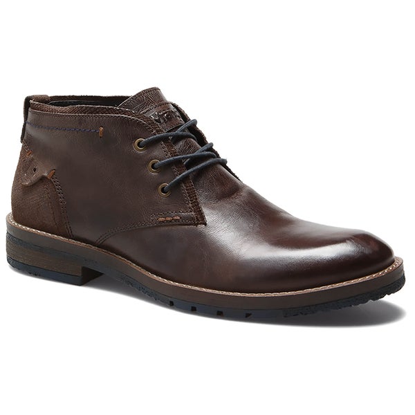 Wrangler Men's Boogie Leather Desert Boots - Dark Brown