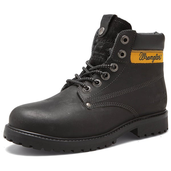 Wrangler Men's Hunter Leather Lace Up Boots - Black