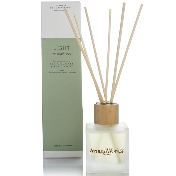 AromaWorks Light Range Reed Diffuser - Lemongrass and Bergamot