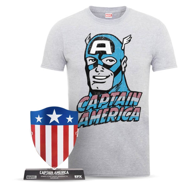 Lot Marvel T-Shirt Homme et Bouclier - Captain America