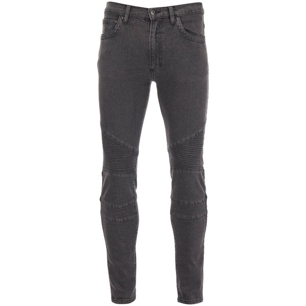 D-Struct Men's Biker Slim Fit Jeans - Grey