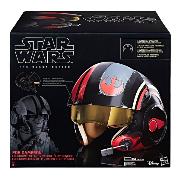 Star Wars: Die letzten Jedi Poe Dameron The Black Series 1:1 Skala tragbarer elektronischer Helm