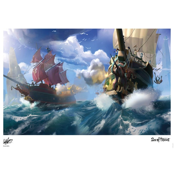 Sea Of Thieves - Broadsides at noon Limited Edition kunstdruk afmetingen 41,91 x 29,72 cm