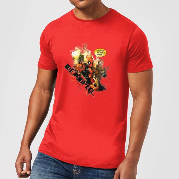 Marvel Deadpool Outta The Way Nerd T-Shirt - Rood