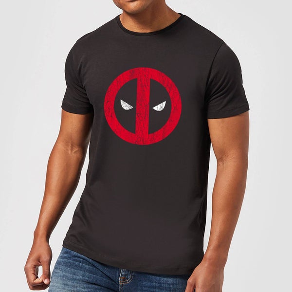 Marvel Deadpool Gebarsten Logo T-Shirt - Zwart