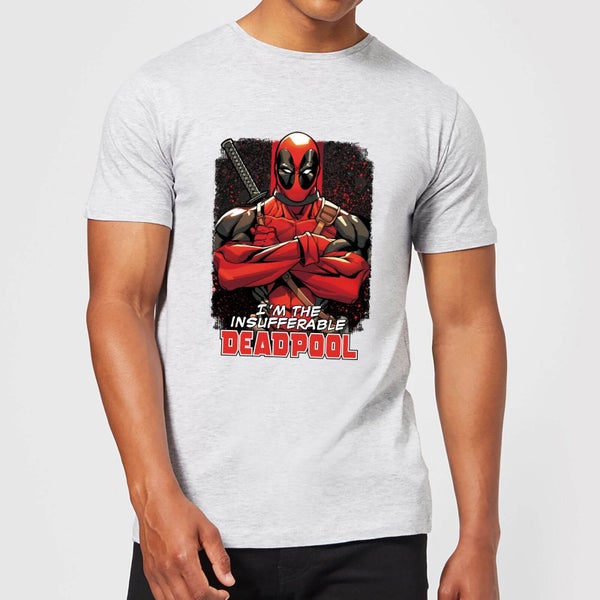 T-Shirt Homme Deadpool (Marvel) Bras Croisés - Gris