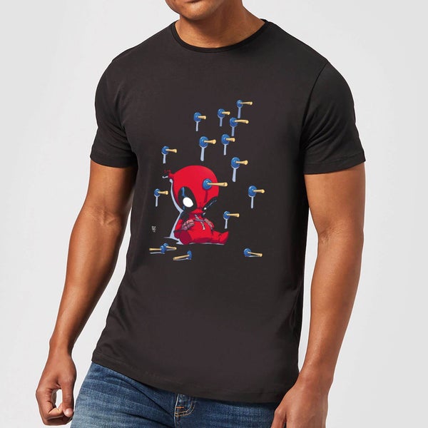Marvel Deadpool Cartoon Knockout T-Shirt - Zwart