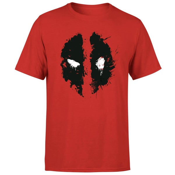 Marvel Deadpool Splat Face T-Shirt - Red