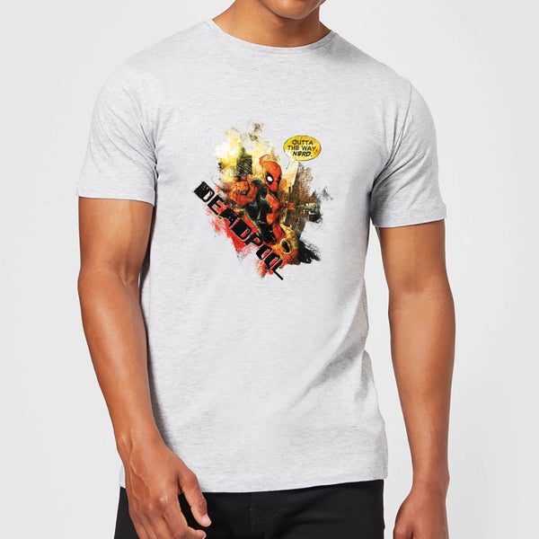 T-Shirt Homme Deadpool (Marvel) Outta The Way Nerd - Gris