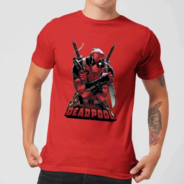 T-Shirt Homme Deadpool (Marvel) Ready For Action - Rouge