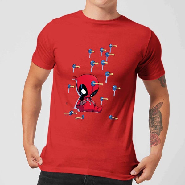 T-Shirt Homme Deadpool (Marvel) Cartoon Knockout - Rouge