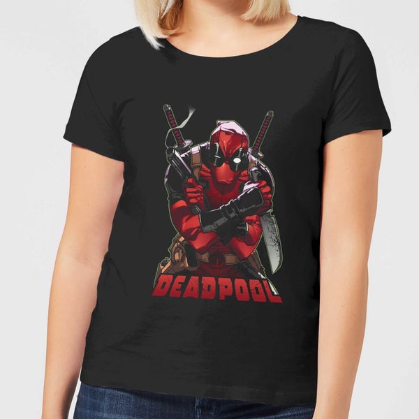 Marvel Deadpool Ready For Action Frauen T-Shirt - Schwarz