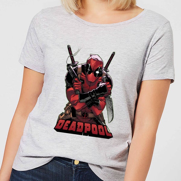 Marvel Deadpool Ready For Action Frauen T-Shirt - Grau