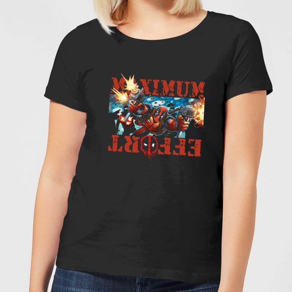 Marvel Deadpool Maximum Effort Dames T-Shirt - Zwart