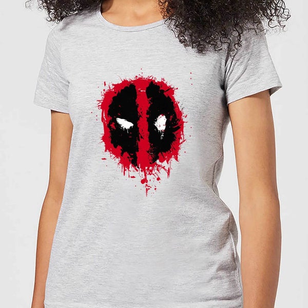 Marvel Deadpool Splat Face Dames T-Shirt - Grijs
