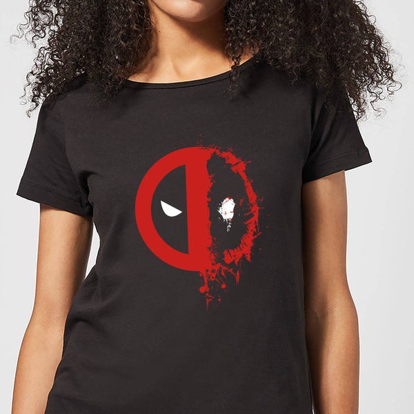 Marvel Deadpool Split Splat Logo Women's T-Shirt - Black