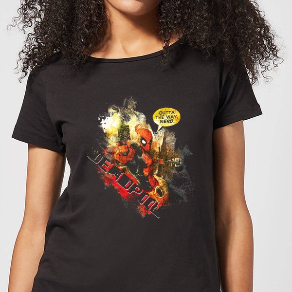 Marvel Deadpool Outta The Way Nerd Dames T-Shirt - Zwart