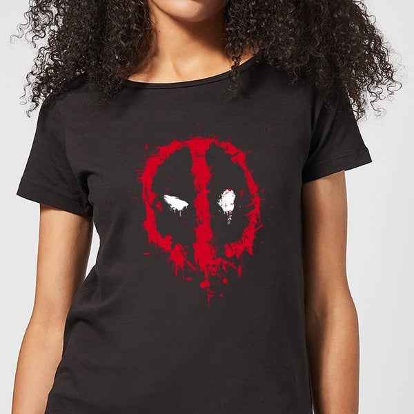 Marvel Deadpool Splat Face Frauen T-Shirt - Schwarz