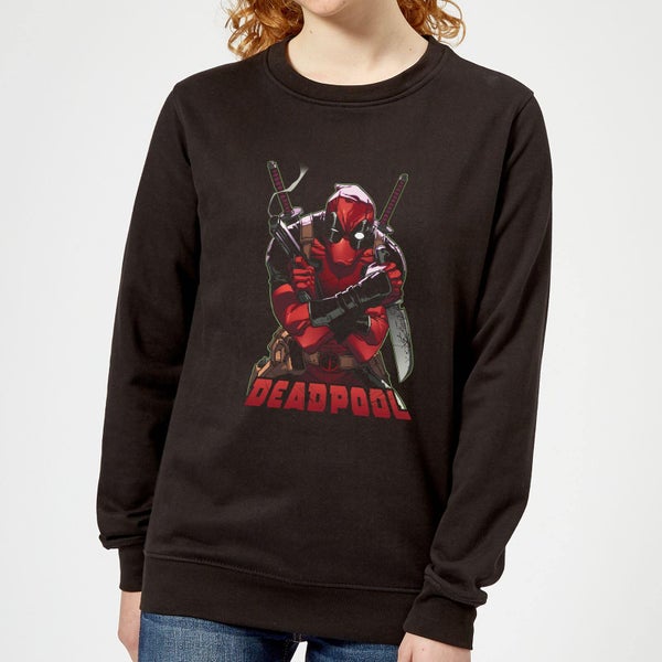 Marvel Deadpool Ready For Action Women's Sweatshirt - Black