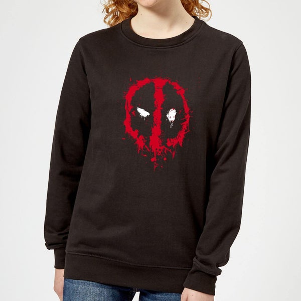 Marvel Deadpool Splat Face Women's Sweatshirt - Black