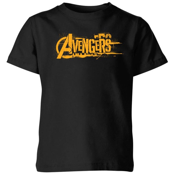 Marvel Avengers Infinity War Orange Logo Kinder T-Shirt - Schwarz